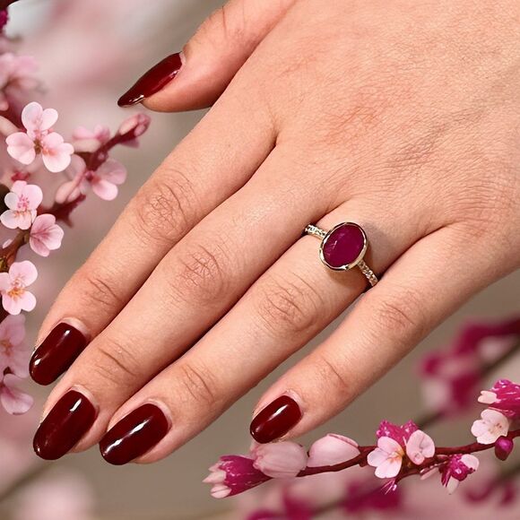 Natural Ruby Diamond Ring 6.75 14k Y Gold 4.38 TCW Certified $4,950 310583 - Picture 9 of 16